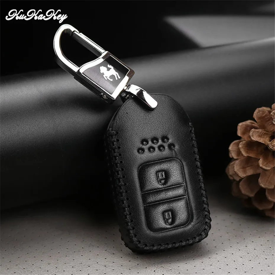 Кожаный чехол для ключей для автомобиля, сумка-держатель для Honda спиральная посадка Civic ACCORD City CB400 CRV Jazz HRV vezel XRV Odyssey, брелоки
