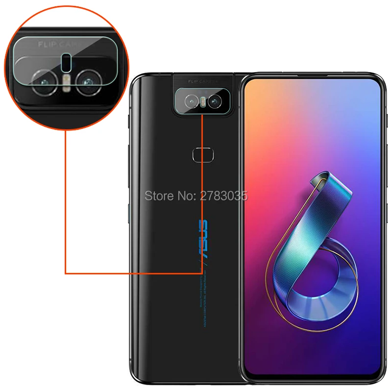 Для Asus ZenFone 6 6Z ZS630KL 6," Прозрачная ультра тонкая задняя камера защита объектива задняя камера Крышка объектива Закаленное стекло пленка