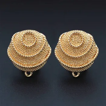 

Metal Clip Earring Post with a Loop Hanger 20mm Circle Base DIY Findings for Retro Women Pearls Stud Earrings Jewelry Making