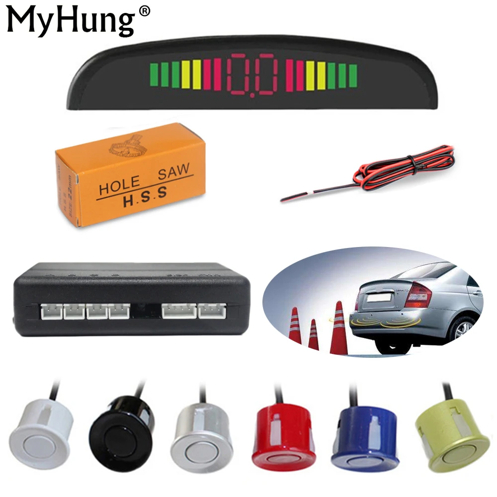 Automobilové LED diody pro parkovací senzory Monitor pro automatické zpětné zálohování Radarový detektor Systém LED displej 4 Senzory Příslušenství pro automobily Auto díly