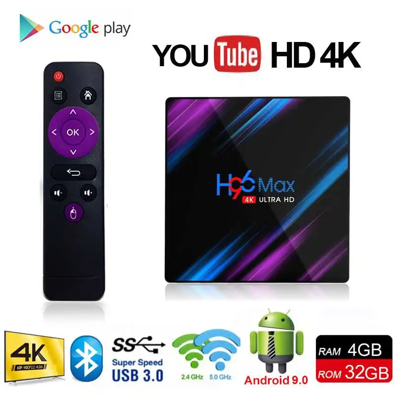 Новый Android 9,0 Smart tv Box 4 Гб ram 64 Гб rom H.265 4 K Wifi Play Store для Netflix Youtube set top box RK3318 Видео Медиа плейер