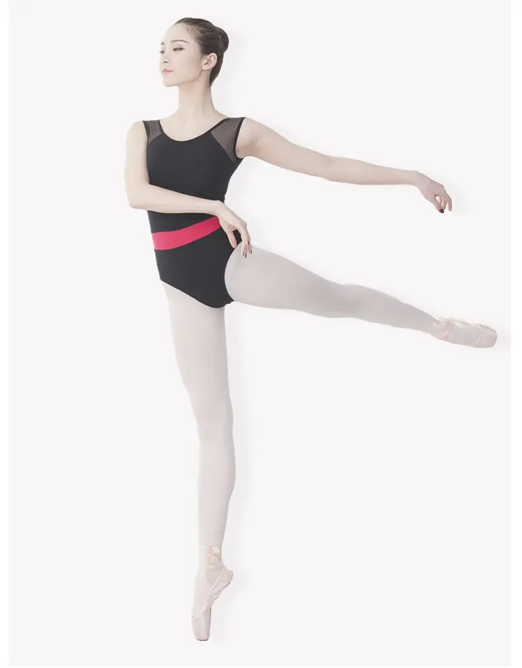 leotard women dance leotard mesh tank ballet leotard red belt gymnastics leotards adult dancewear swimsuit