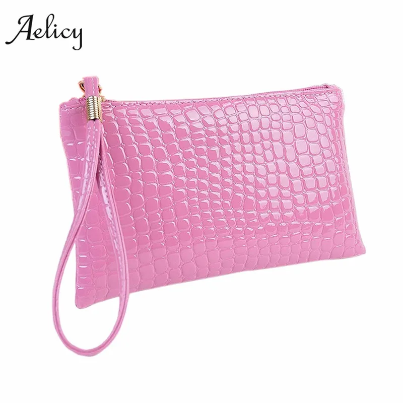 Женский клатч из крокодиловой кожи Aelicy длинный однотонный кошелек искусственной