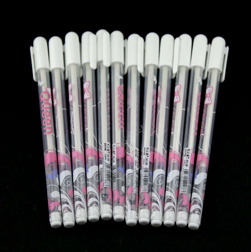 12-Piece White Gel Pen for Illustration Deisgn Black Paper Drawing Rocks Painting Adult Coloring Book Sketching Pens | Канцтовары для