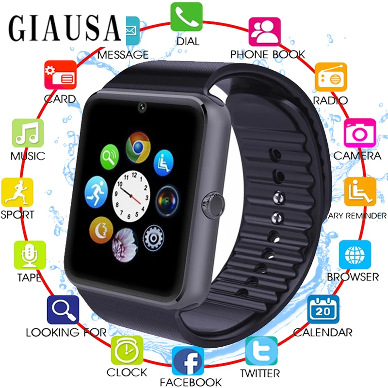 

Smart watch clock SmartWatch Support TF Sim Card Phone Call Push Message Camera Bluetooth Connectivity For Android IOS Phone