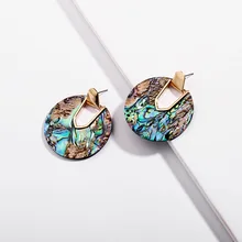 

Trendy Acrylic Resin Round Dangle Earrings For Women Geometry Big Tortoiseshell Earrings Acetate Brincos Vintage Drop Earrings