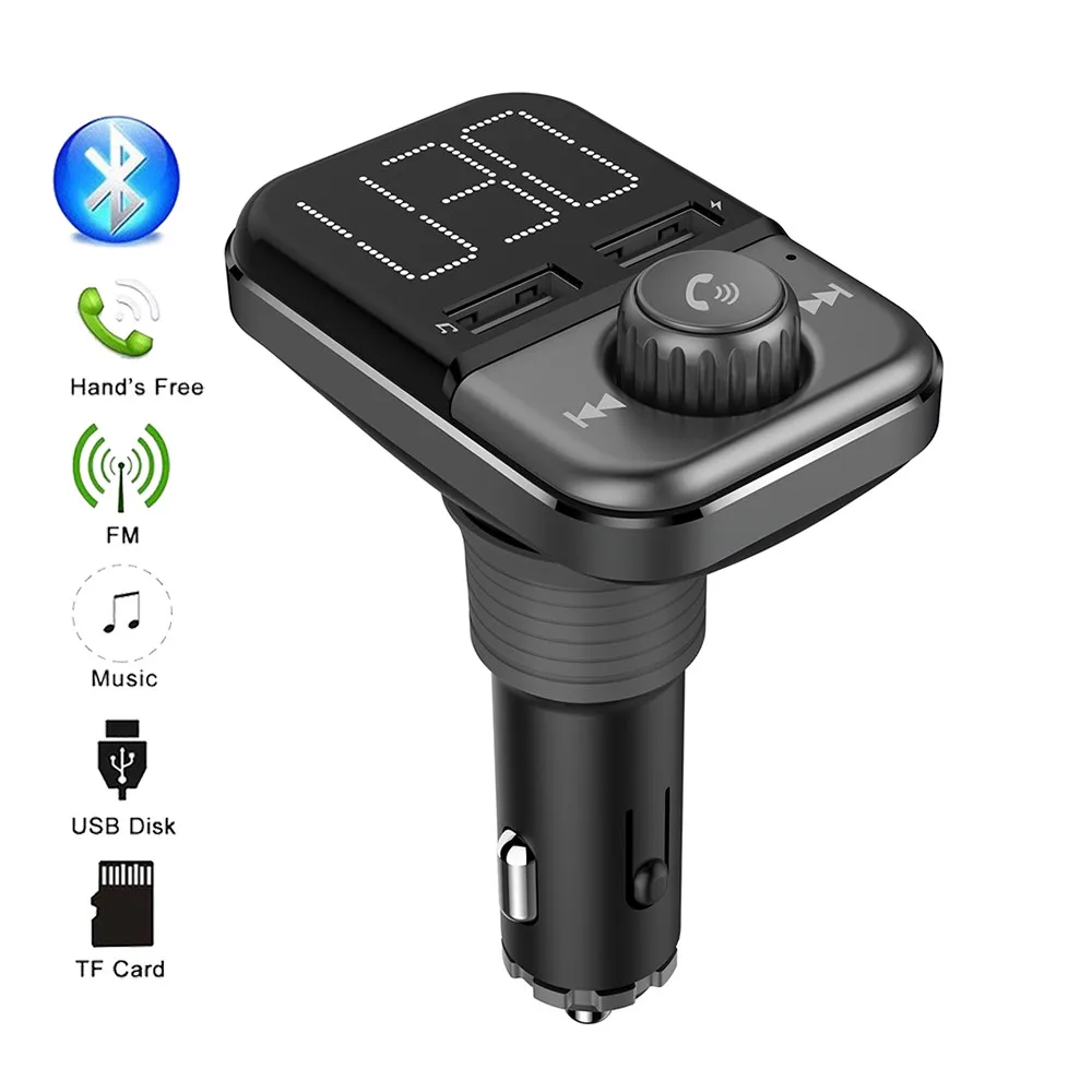

Multifunction Intelligent Car Kit Handsfree Wireless BT FM Transmitter LCD MP3 Player USB Charger To Mp3 Adapter Modulator H0130