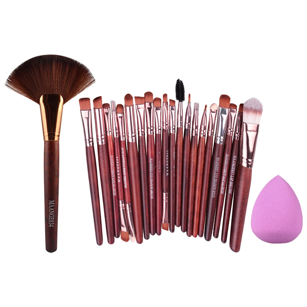 20Pcs Practical Makeup Brushes Set Eye Makeup Brushes Set Sponge Puff Combination Face Makeup Kits
