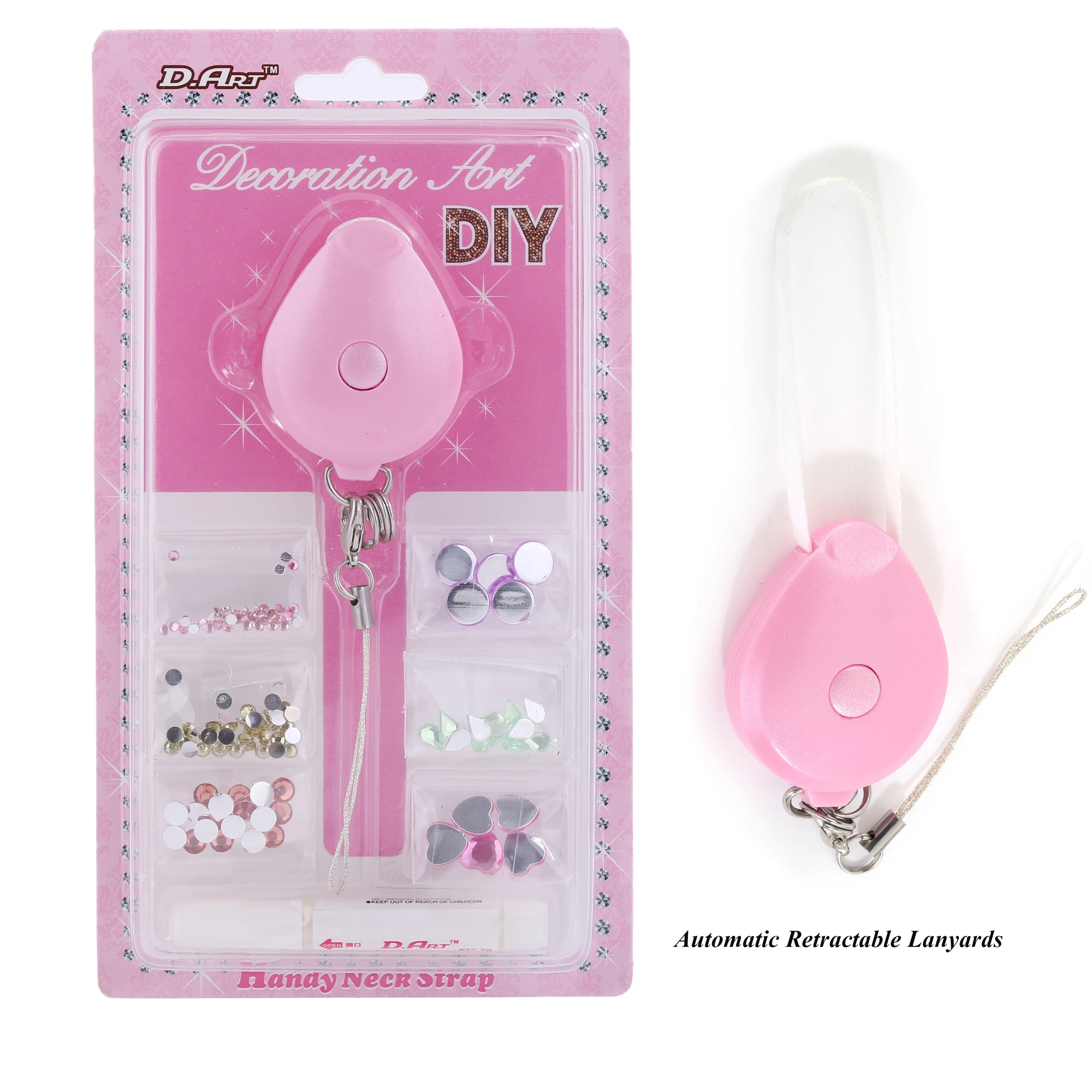 

Bling Bling Crystal Decorative DIY Adjustable Handy Neck Strap Multifunctional Retractable Lanyards for Phone, ID Card, Keys