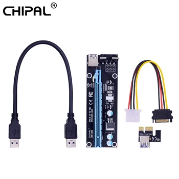 

CHIPAL 10PCS PCI Express 30CM PCI-E 1X to 16X Riser Card Converter PCIE Extender with USB 3.0 Cable 4Pin IDE Molex Power Cord