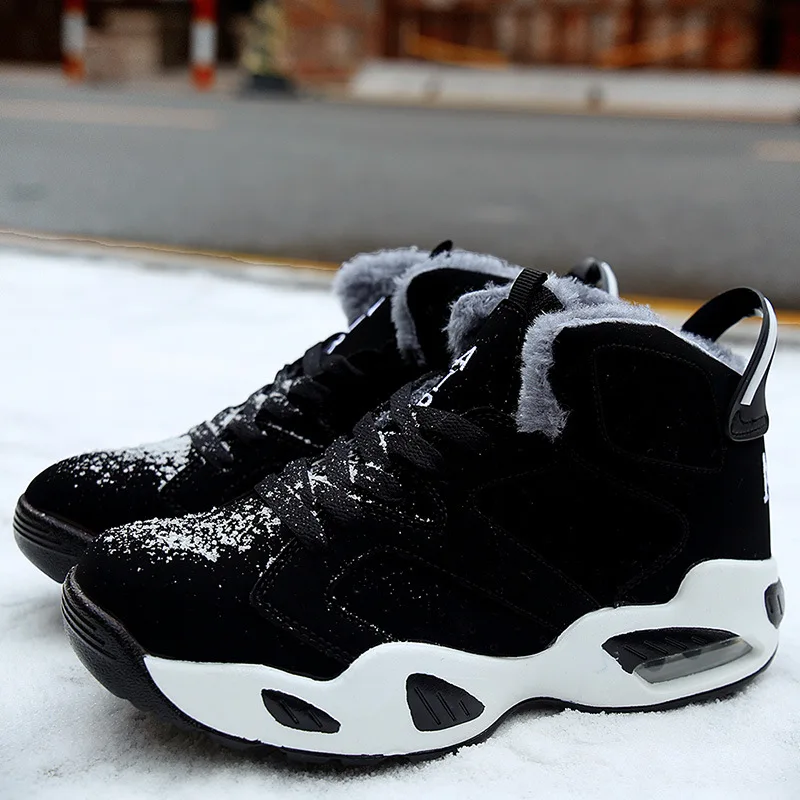 

Winter Plush Fur Walking Running Shoes Men Air Sole Racer Sport Training Running Shoes Men Boys Students Running Sneakers Men