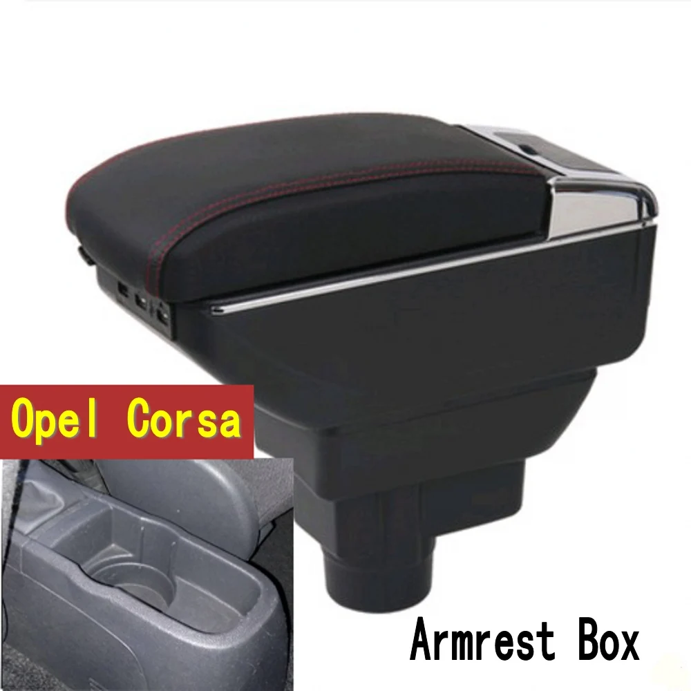 

Armrest For Opel Vauxhall Corsa D 2006 - 2014 Arm Rest Dual Layer Storage Box Decoration Car Styling 2008 2010