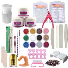 Акриловая пудра маникюрный набор Акриловая жидкость Расширение набор для дизайна ногтей дизайн набор кисточка с кристаллами Набор ногтей инструменты для маникюра