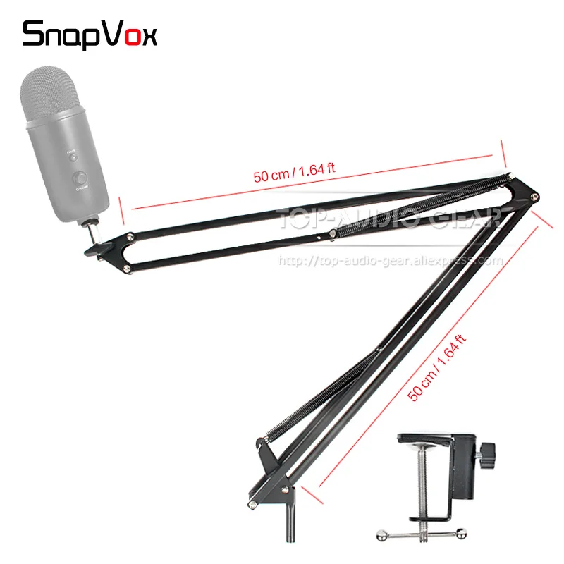 Suspension Scissor Arm Table Desk Top Desktop Tabletop Mic Stand Boom