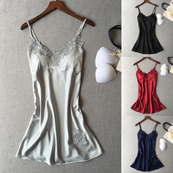 

New Women's Satin Silk Sleepwear Nightdress Lingerie Night Dress