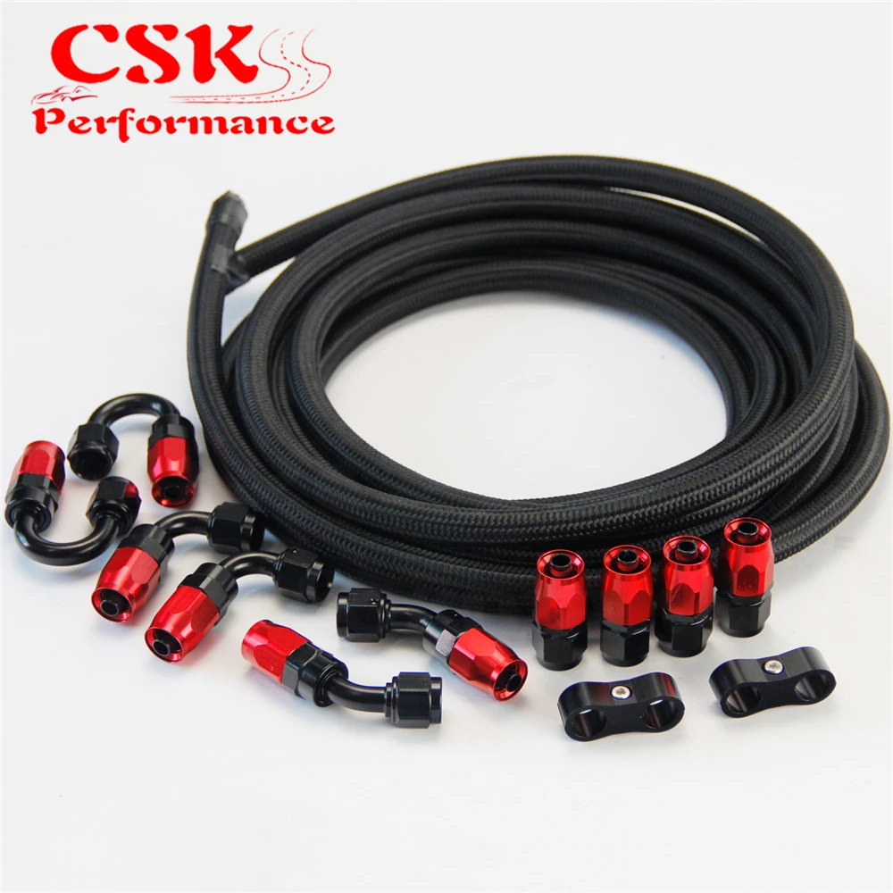 5M AN4 Stainless Steel Braided/Nylon Braided Hose+Fitting Hose End