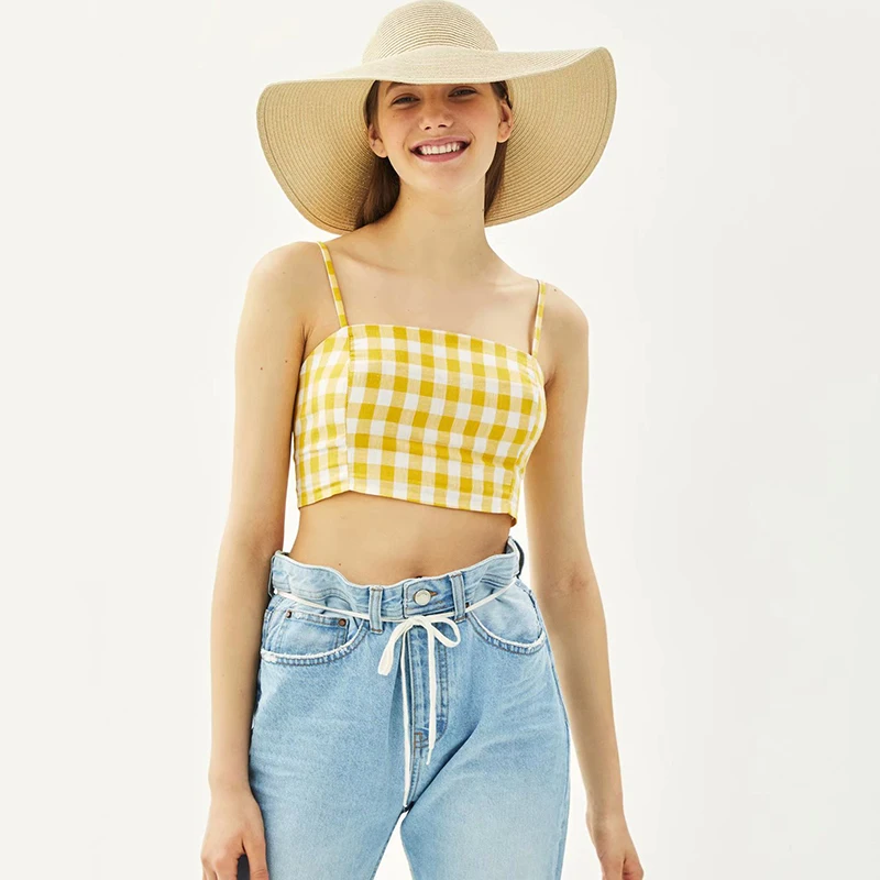 Plaid Crop Tank Top | skagerrakswim.ksa.no