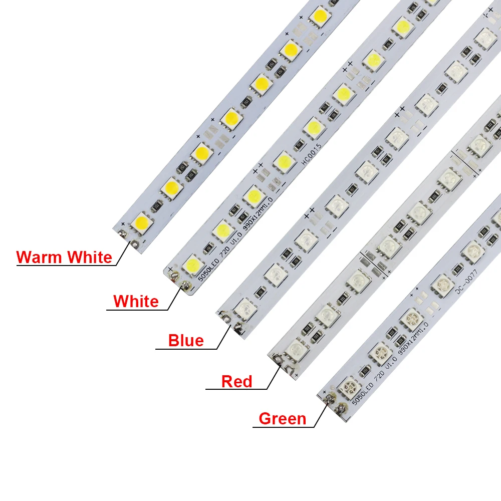 Светодиодный трубчатый бар DC12V 5050 светодиодный Жесткий красный синий зеленый светодиодные полосы бар свет алюминиевая крышка кухонная полоска свет транспонтант молочный