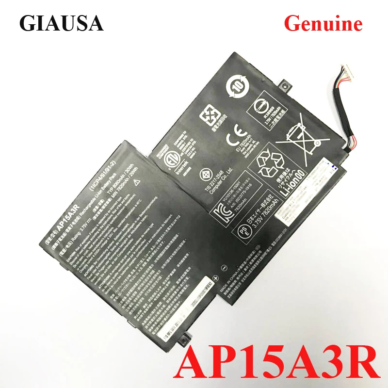 GIAUSA подлинный AP15A3R Аккумулятор для Acer Switch 10 10E SW3-013P SW3 AP15A8R аккумулятор 29WH |