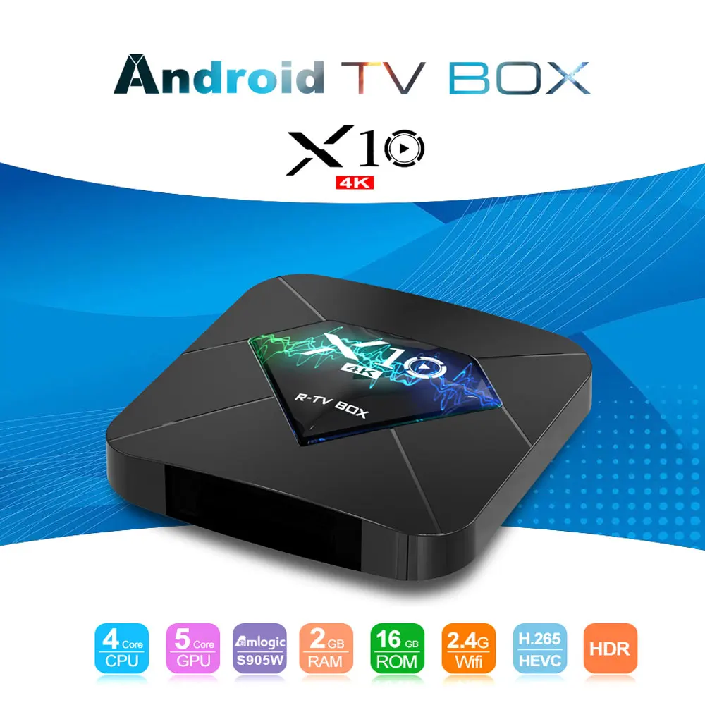 X10 Smart TV BOX Android 8.1 S905W 2GB DDR4 16GB 2.4G 5GHz Wifi Support USB3.0 BT4.0 4K 3D Netflix 