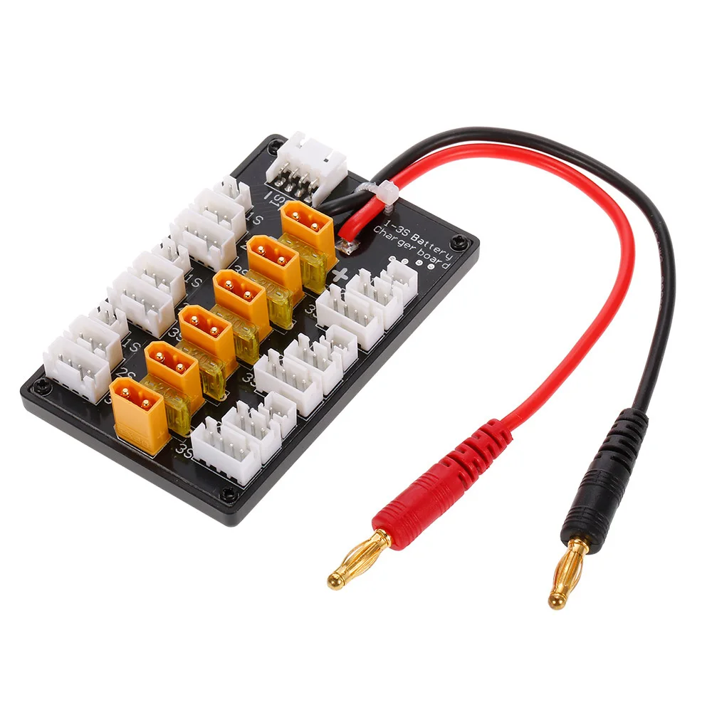 1-3S XT30 Plug Li-Po Battery Parallel Charging Board 6pcs XT30 Male to JST Female Cables for IMAX B6 Charger RC Battery Parts (1)