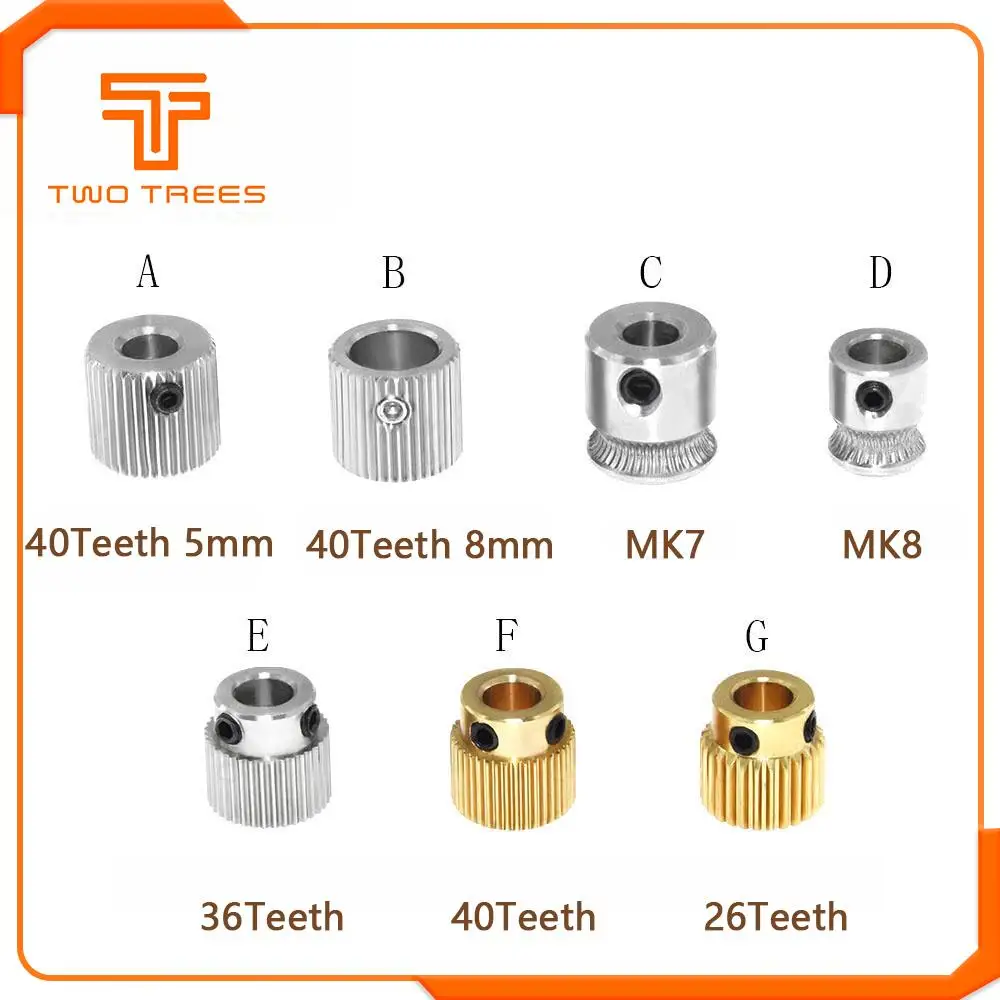 MK7 MK8 экструдер приводное отверстие шестерни 5 мм для 1,75 мм/3,0 мм с насадками для Makerbot Reprap Mendel высококачественная нержавеющая сталь