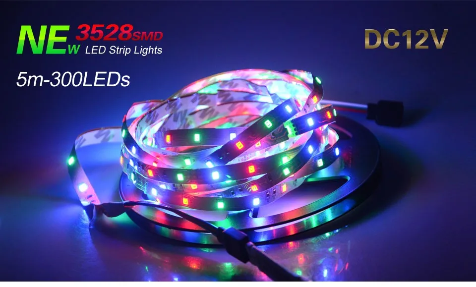 5 м/рулон 3528 RGB Светодиодная лента DC12V fita de светодиодный 300 светодиодный s Гибкая лента светодиодный светильник для потолочного барного шкафа