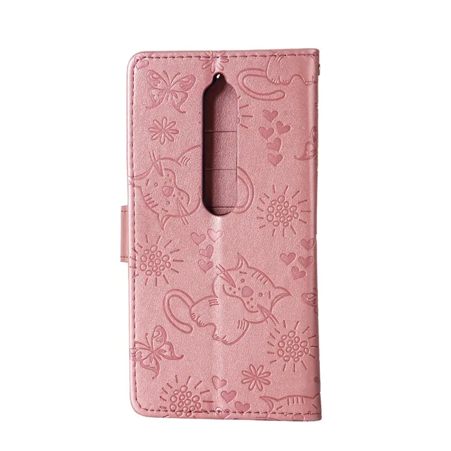Dillon Guan Cat Leather Phone Cover For Nokia 6 Luxury flip Stand Silicone Case Coque For Nokia 5 8 6 2018 Wallet Case Fundas