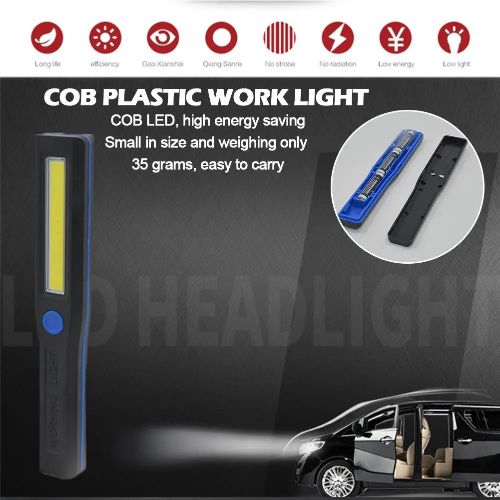 COB пластиковый рабочий светильник ручной светодиодный светильник для осмотра с магнитным дном аварийный портативный светильник-вспышка