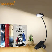Luminária led de mesa com clipe, alimentada por bateria, luz noturna para livros, para crianças, estudantes, luzes de cabeceira, para trabalho de estudo, lâmpadas de leitura