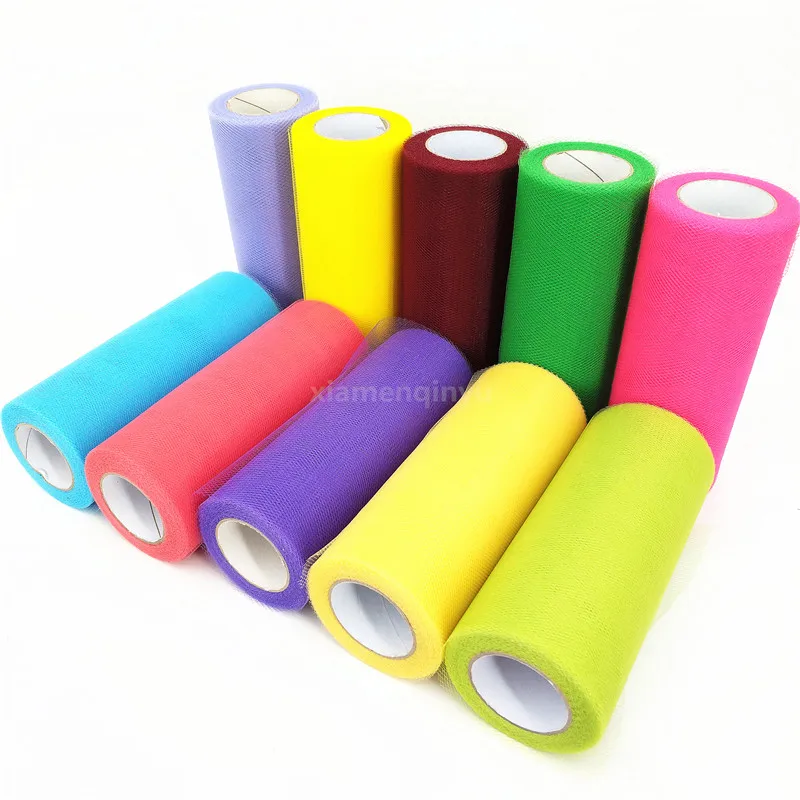 

22M Colorful Crystal Tulle Roll Organza Sheer Gauze DIY Girls Tutu Skirt Gift Wedding Party Decor Baby Shower Decor Supply 5Z