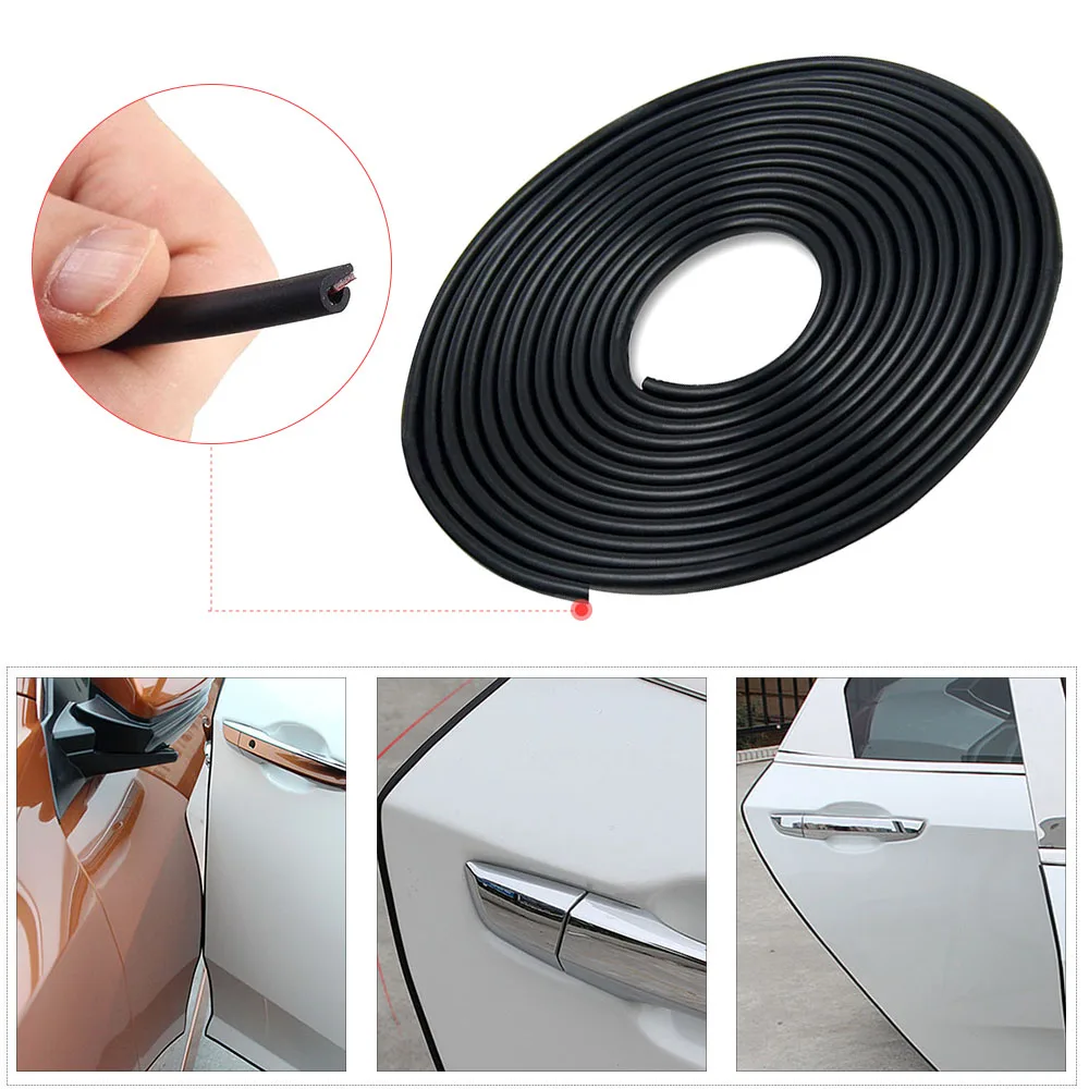 Universal U Shape Car Door Edge Guard Protector Rubber Strip 2M Black