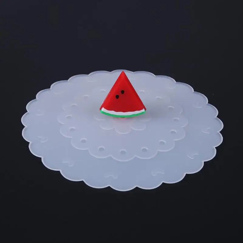 

13cm Cartoon Silicone Tea Cup Cover Cap Anti-dust Watermelon/Panda/Tomato Coffee Cup Lid Leakproof Coffee Cup Lid Drinkwares