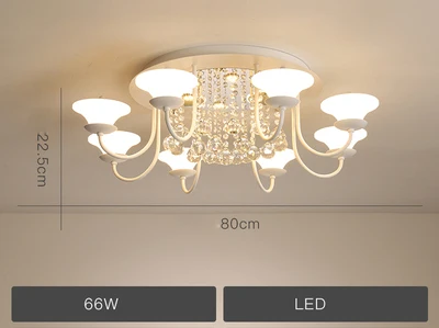 White 8 light 63W Современный светодиодный потолочный светильник скандинавский декоративный светильник для дома роскошный ресторан лампа креативная гостиная спальня Хрустальный потолочный светильник - Цвет корпуса: White 8 light 63W