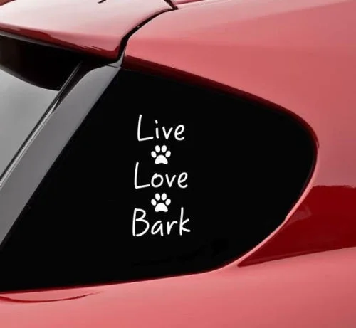 Live love bark виниловая наклейка забавная собака питомец питбуль Хаски стикер на окно 15 см