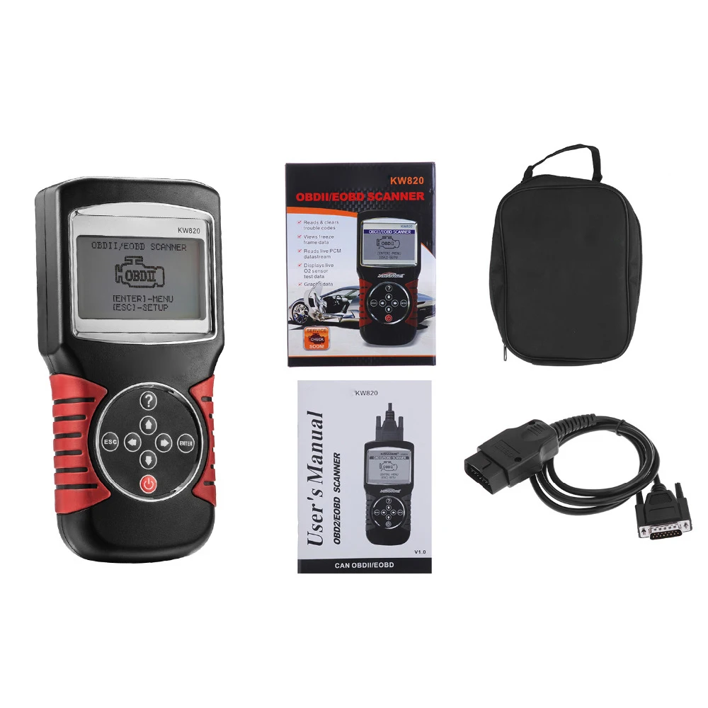 

2017 NEW KW820 OBDII EOBD Automotive Errors Code Reader Scanner Diagnostic OBD2 Scan Tool Universal Auto OBD 2 Scaner