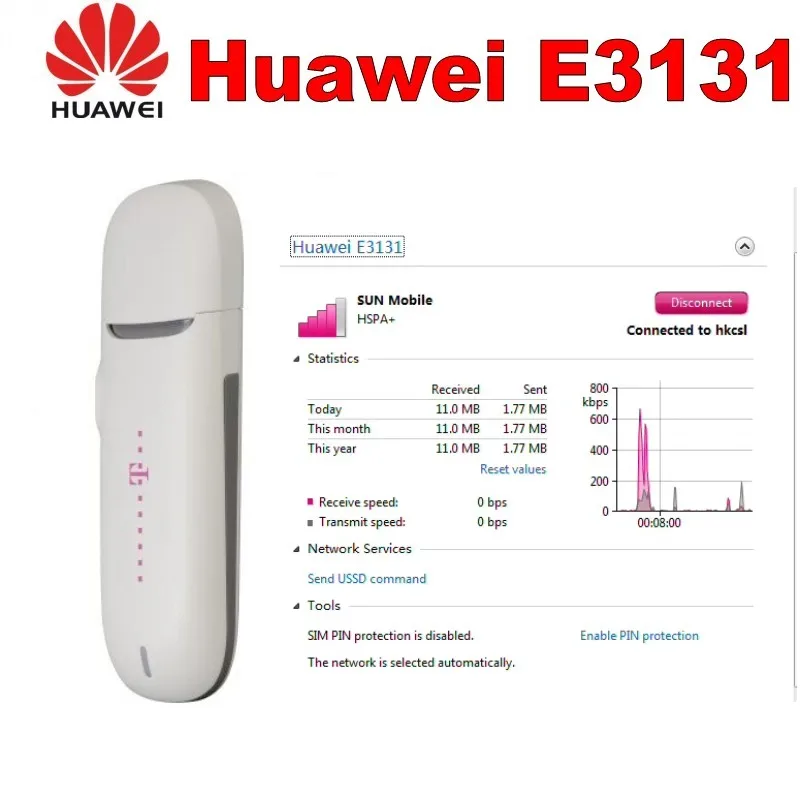 Лот 1000 шт. Новый Разблокирована HUAWEI e3131 3G WI-FI USB DONGLE 21.1MPS HSPA + широкополосный модем