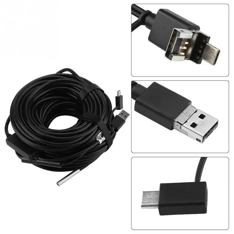 1Set 20-Meter 5.5mm Waterproof Endoscope Portable USB Endoscope with 720P USB Inspection Camera for Pipe Car Inspection