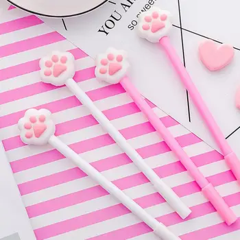 

500pcs/lot 0.38mm Kawaii Plastic Ink Creative Gel Pen Cartoon Cat claw Neutral Pens For School Office Supplies Pen Stationery