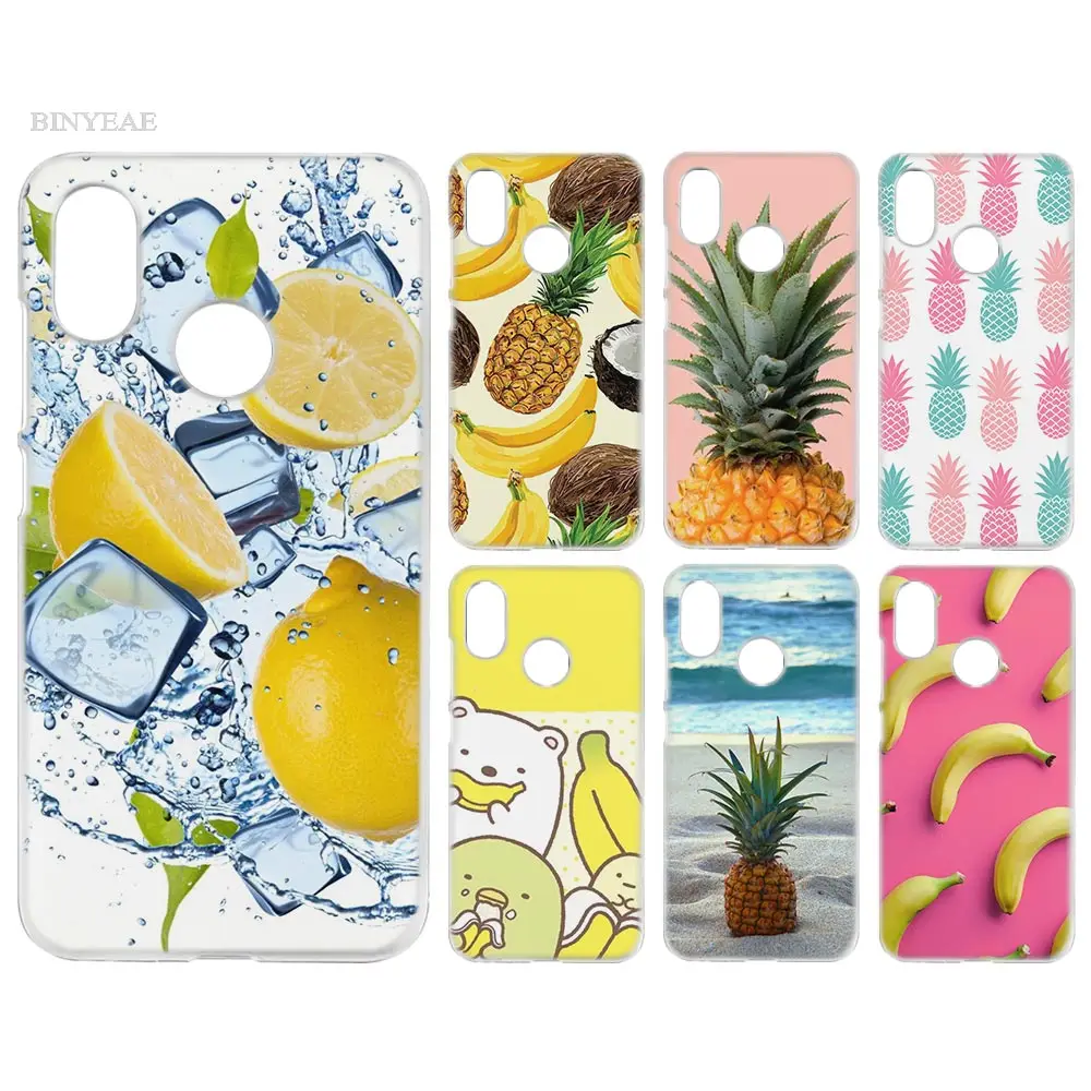 

BINYEAE Case Cover Clear Hard PC Plastic for Xiaomi Redmi Note 4 4X 5 Plus A1 S2 A2 8 SE Fruit Pineapple Lemon Banana