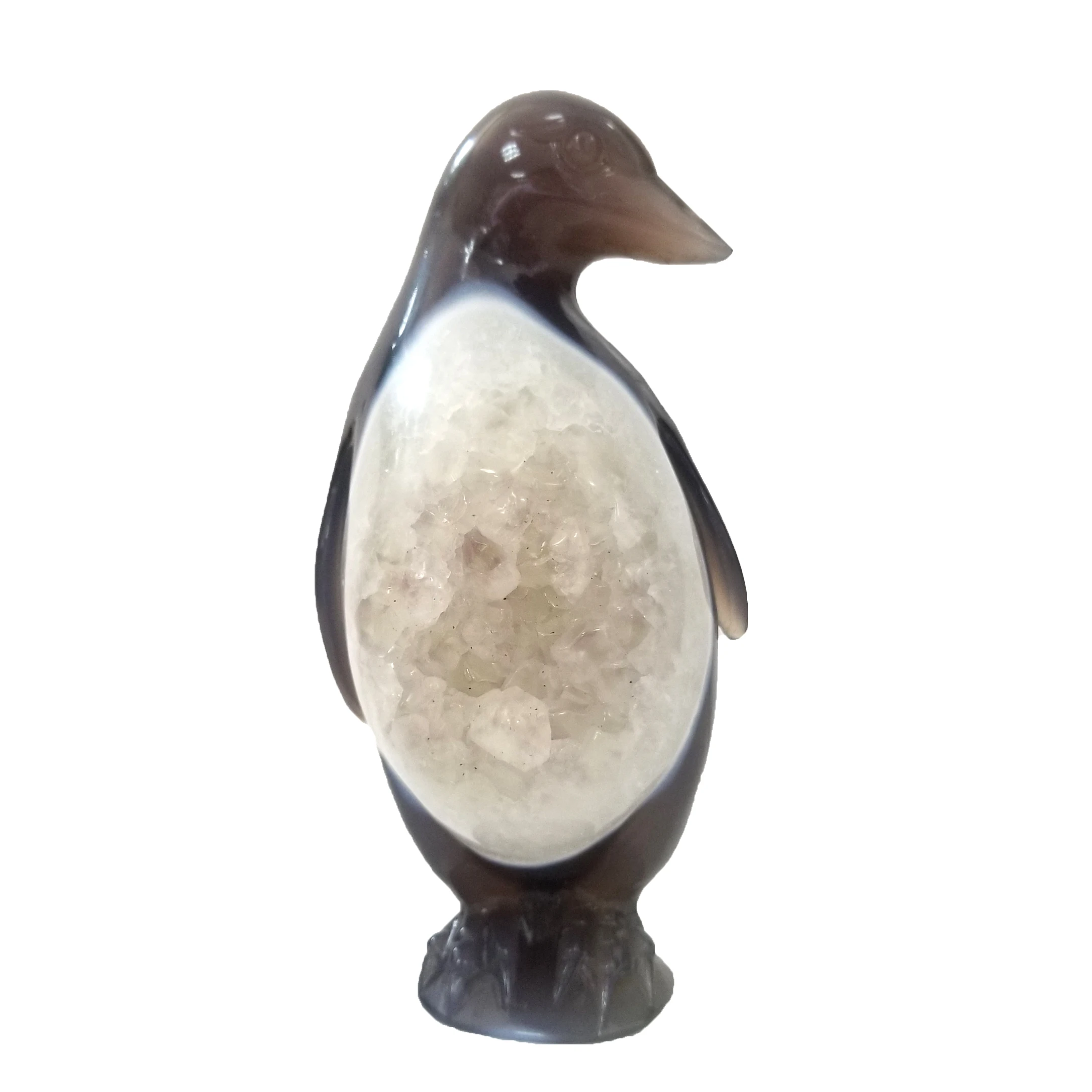 

Natural Crystal Geode Agate Penguin Geodes High Quality Quartz Healing Stones Polished Hand Carvings Gemstones for Decoration GY