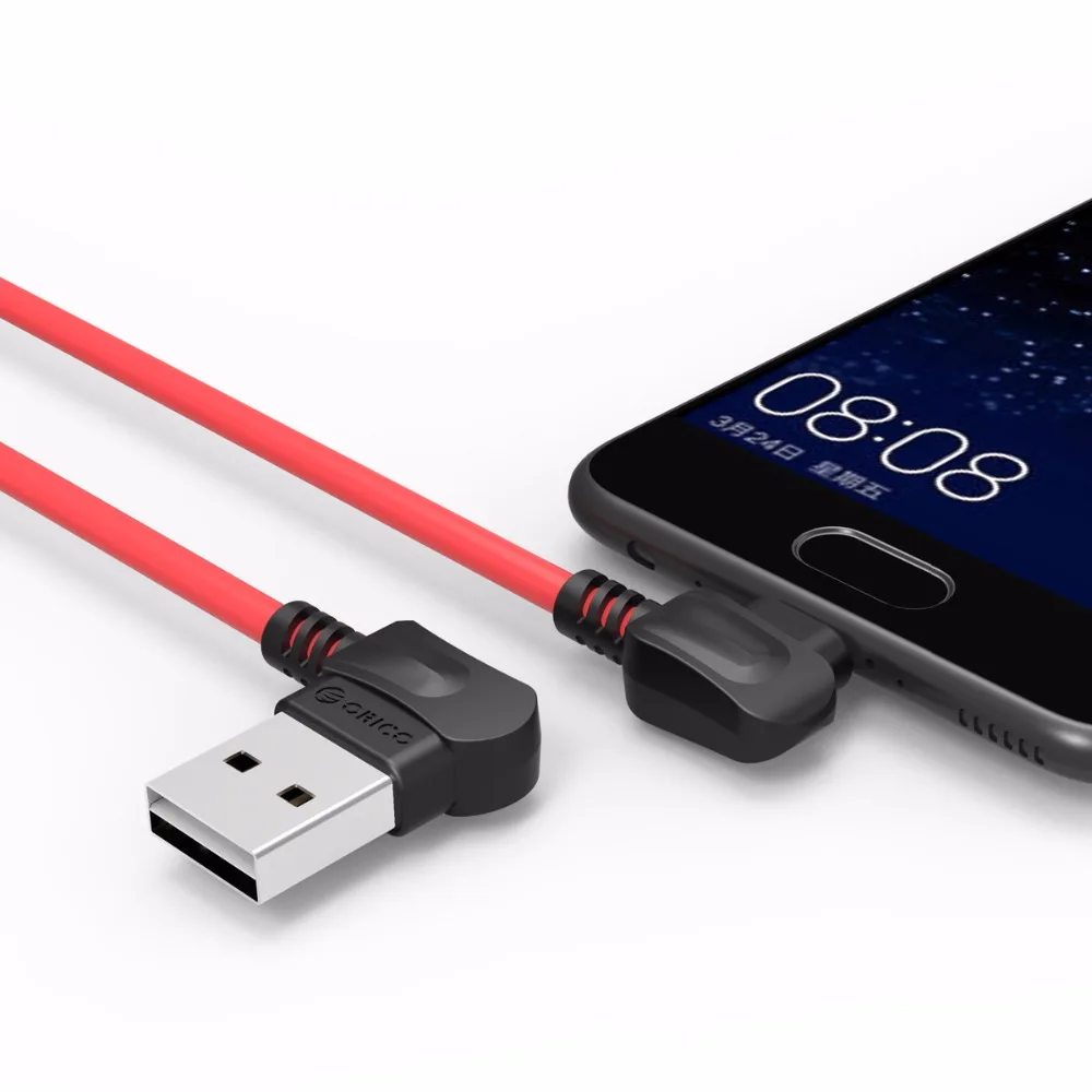 Кабель ORICO type-c с прямоугольным изгибом для телефонов USB type-C, usb-кабель для зарядки samsung OnePlus Xiaomi 4C