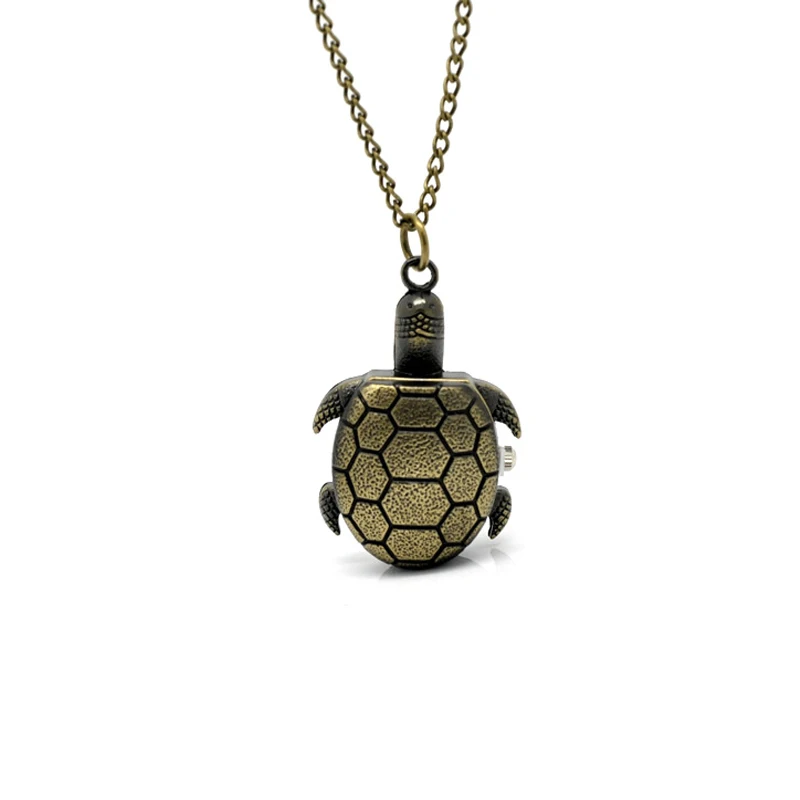 

Tone Turtle Pattern Pocket Watches Women Men Creative Bronze Necklace Chain Quartz Clock For Ladies Women Mens Clock 87cm