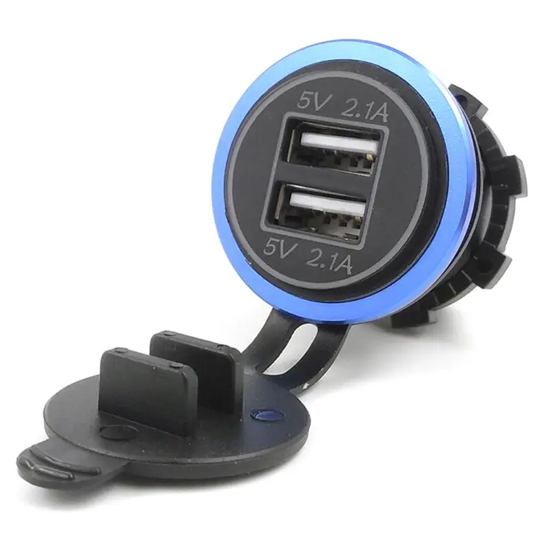  DIY 12V 24V Dual USB Auto Ladegerät Power Adapter Panel 5V 2.1A für iphone Auto Boot Marine handy G