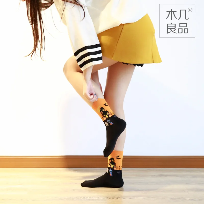 

1Pair Cartoon Women Socks for Halloween Soft Cotton Warm Men Socks Hosiery Party Birthday Gift