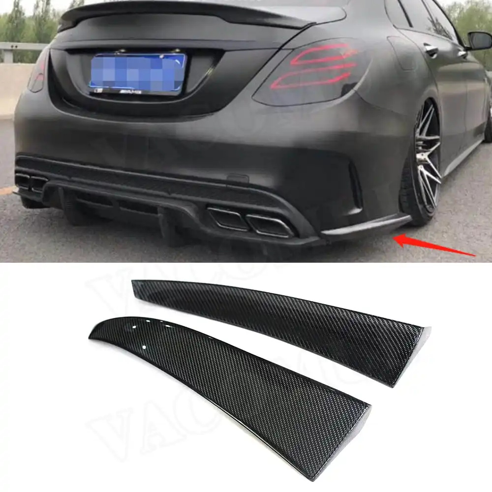 Fur C Klasse Carbon Fiber Hinten Stossstange Seite Canards Splitter Spoiler Fur Mercedes Benz W205 C63 Amg C180 C200 C260 4 Tur 15 2022 Bumpers Aliexpress