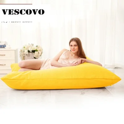 Диван-кровать для ленивых больших размеров спальня моющаяся кровать-татами beanbag Кресло-мешок фасоли диван Размер 120*150 см - Цвет: yellow