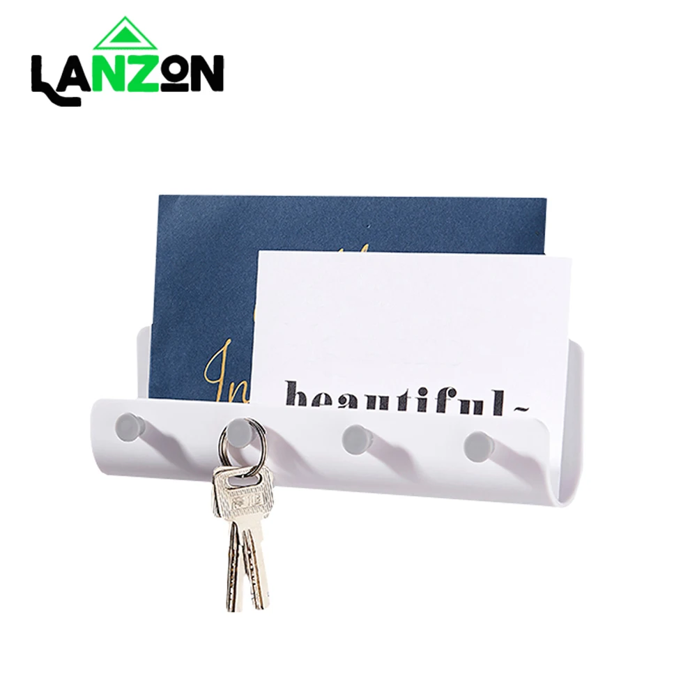 U образный держатель для хранения Lanzon 4 крючка подвесная стойка ключей креативная