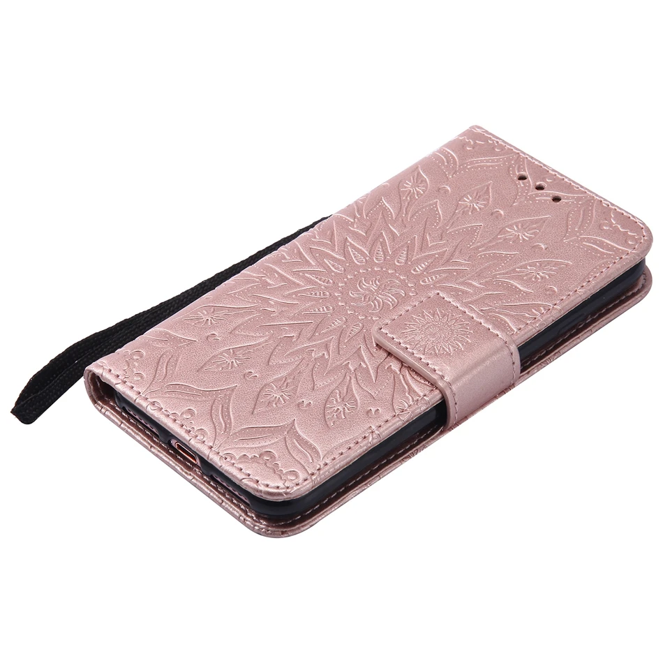 Luxury Phone Bags for Apple 5s 5G 6s SE 7 5.5 Case Emboss Mandala Retro PU Leather Stand Flip Wallet for iphone 7 plus coque (4)