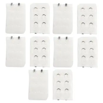 

Women Underwear Buckle 3 Row 2 Hooks Bra Strap Extender White 10 Pcs
